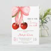Coquette Cherry on Top Bridal Shower Kaart (Staand voorkant)