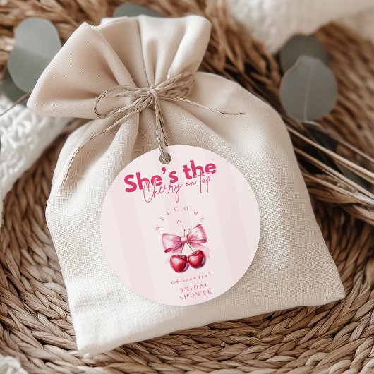 Coquette Cherry On Top Bruidsuitnodiging Ronde Sticker