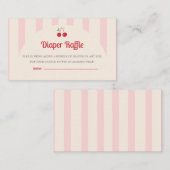 Coquette Cherry op Top Baby shower Luier Raffle Informatiekaartje (Voorkant / Achterkant)