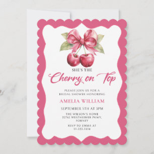 Coquette Cherry op Top Bruids Douche Uitnodiging