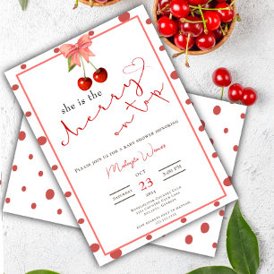 Coquette Cherry op Top schattige Baby Girl Shower Kaart