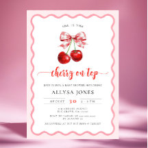 Coquette Cherry Op Top Wavy Cherry Baby shower