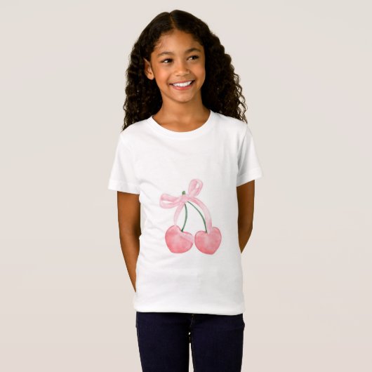 Coquette Cherry Plain White T-Shirt (Devant entier)