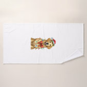 Coquette Chien retrieur d'or Mignonne Noël de Bow (Serviette de bain)