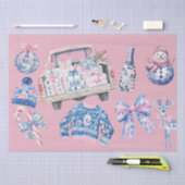 Coquette Chinoiserie Kerstillustraties Tissuepapier (Craft)