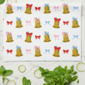 Coquette Christmas Bells en Bows Preppy Classic Theedoek (Gevouwen)