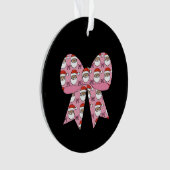 Coquette Christmas Pink Bow Santa Retro Ornament (voorkant)