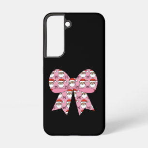 Coquette Christmas Pink Bow Santa  Retro Samsung Galaxy Hoesje