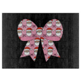 Coquette Christmas Pink Bow Santa Retro Snijplank (Voorkant)