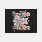 Coquette Christmas Tree Nutcrackers Ballet Xmas Wo Fleece Deken (Voorkant (Horizontaal))