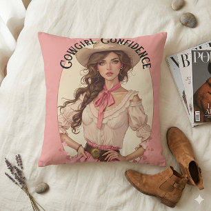 Coquette Cowgirl Westerne Mode Portret Kussen