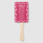 Coquette Curvy Ribbon Retro Trouwprogramma Handwaaier (Voorkant)