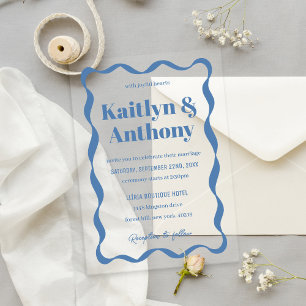 Coquette Curvy Ribbon Retro Wedding Acryl Uitnodigingen
