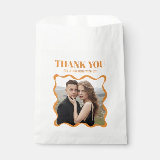 Coquette Curvy Ribbon Retro Wedding Bedankzakje (Voorkant)