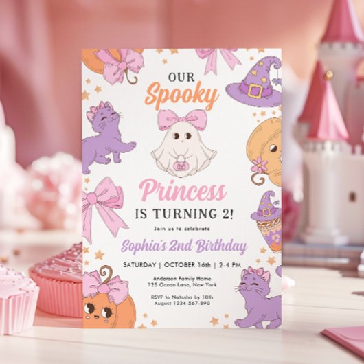 Coquette Cute Halloween 2e Invitation anniversaire