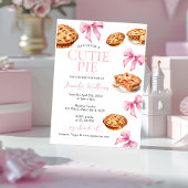 Coquette Cutie Pie Sweet Pink Bow Baby shower Kaart