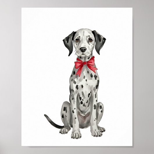 Coquette Dalmatische Puppy Waterverf Poster (Voorkant)