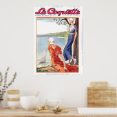 Coquette-dames boven het meer poster (Keuken)