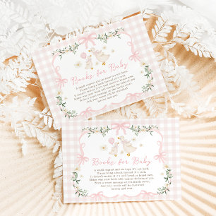 Coquette Dwaze Gans Roze Strik Boeken voor Baby Me Informatiekaartje