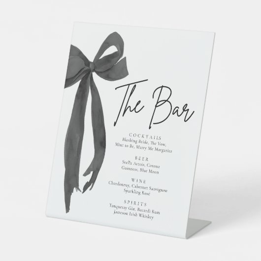 Coquette Elégante Moderne Bow Noir Le Panneau Bar (Recto)