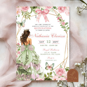 Coquette Enchanted Forest Sage Blush Pink Quincean Kaart