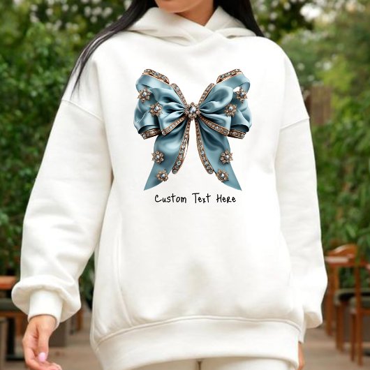 Coquette Esthetisch blauw Bow Custom Naam Sweatshi