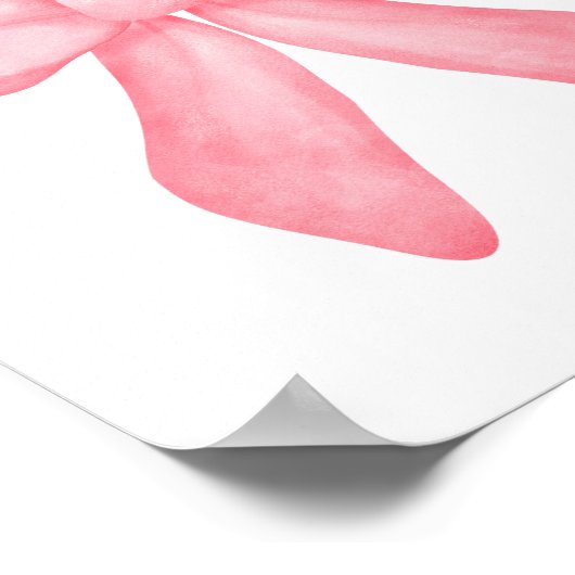 Coquette Esthetisch Schattige Girly Pink Bows met  Poster (Hoek)