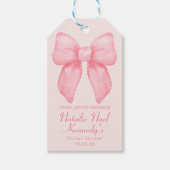 Coquette Esthetisch Schattige Roze Boog Gepersonal Cadeaulabel (Voorkant)
