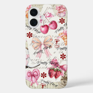 Coquette Esthetische Hoestel voor Telefoon Vintage iPhone 16 Hoesje