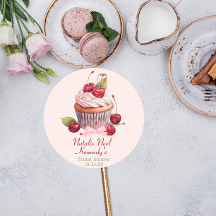 Coquette Esthetische Roze Bow Cherry Cake Fancy Me Ronde Sticker