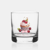 Coquette Esthetische Roze Bow Cherry gepersonalise Whisky Glas (Voorkant)