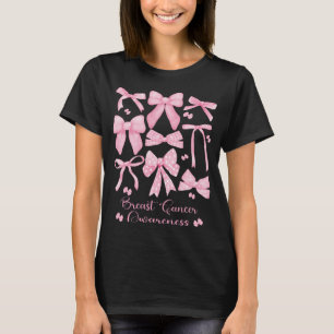 Coquette esthetische roze strik borstkanker t-shirt