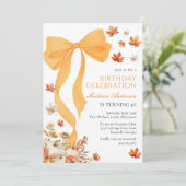 Coquette Fall Birthday Invitation (Debout devant)