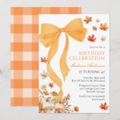 Coquette Fall Birthday Invitation (Devant / Derrière)
