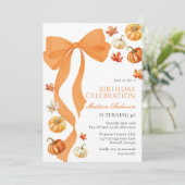 Coquette Fall Birthday Invitation (Debout devant)