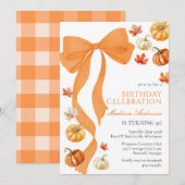 Coquette Fall Birthday Invitation (Devant / Derrière)