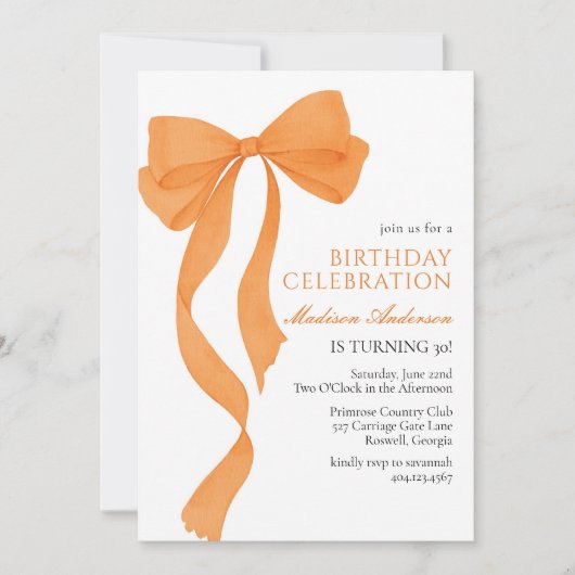 Coquette Fall Birthday Invitation (Devant)