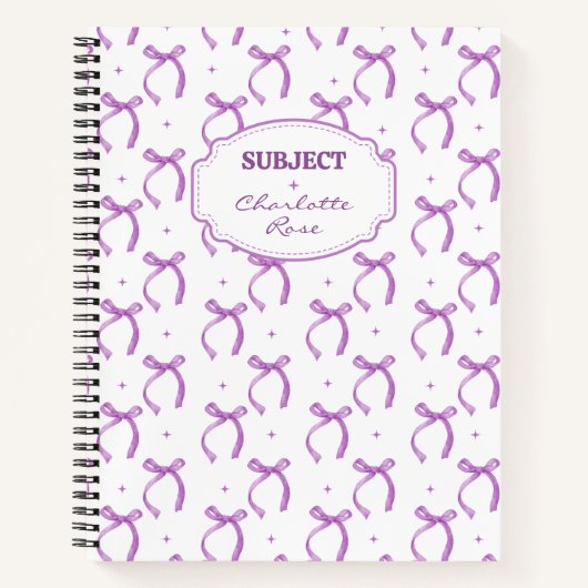 Coquette Fille Violette Vache Carnet Spiral (Devant)