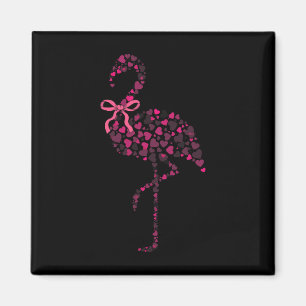 Coquette Flamingo Hart Cute Roze Valentijnsdag Magneet