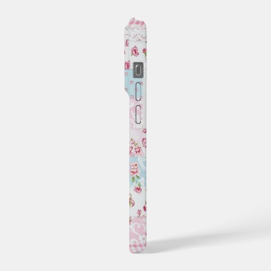 Coquette Floral Patchwork Quilt Spring Flowers Bow (Côté gauche)