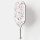Coquette Floral Pattern | Persoonlijke naam Pickleball Paddle (Links)