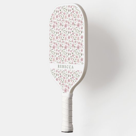 Coquette Floral Pattern | Persoonlijke naam Pickleball Paddle (Links)