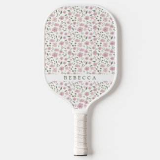 Coquette Floral Pattern | Persoonlijke naam Pickleball Paddle