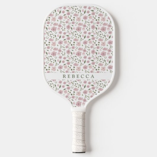 Coquette Floral Pattern | Persoonlijke naam Pickleball Paddle (Voorkant)