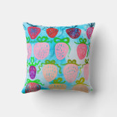 Coquette Fraise Aquarelle Filles Coussin de chambr (Verso)