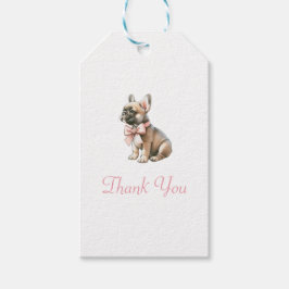 Coquette Frenchie Bedankt Cadeaulabel