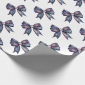 Coquette galaxy bow waterverf hemels ontwerp cadeaupapier (Hoek)