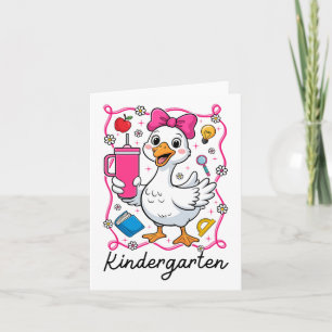 Coquette Gekke Goose Kleuterschool Kind Meisje 1e Kaart