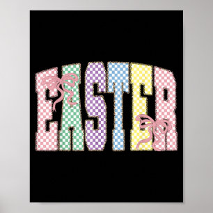 Coquette Geruite Pasen Dag Lente Pasen Pastel Poster