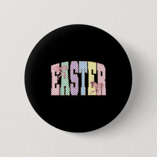 Coquette Geruite Pasen Dag Lente Pasen Pastel Ronde Button 5,7 Cm